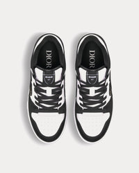 B57 Black and White Smooth Calfskin with Beige and Black Dior Oblique Jacquard Low Top Sneakers