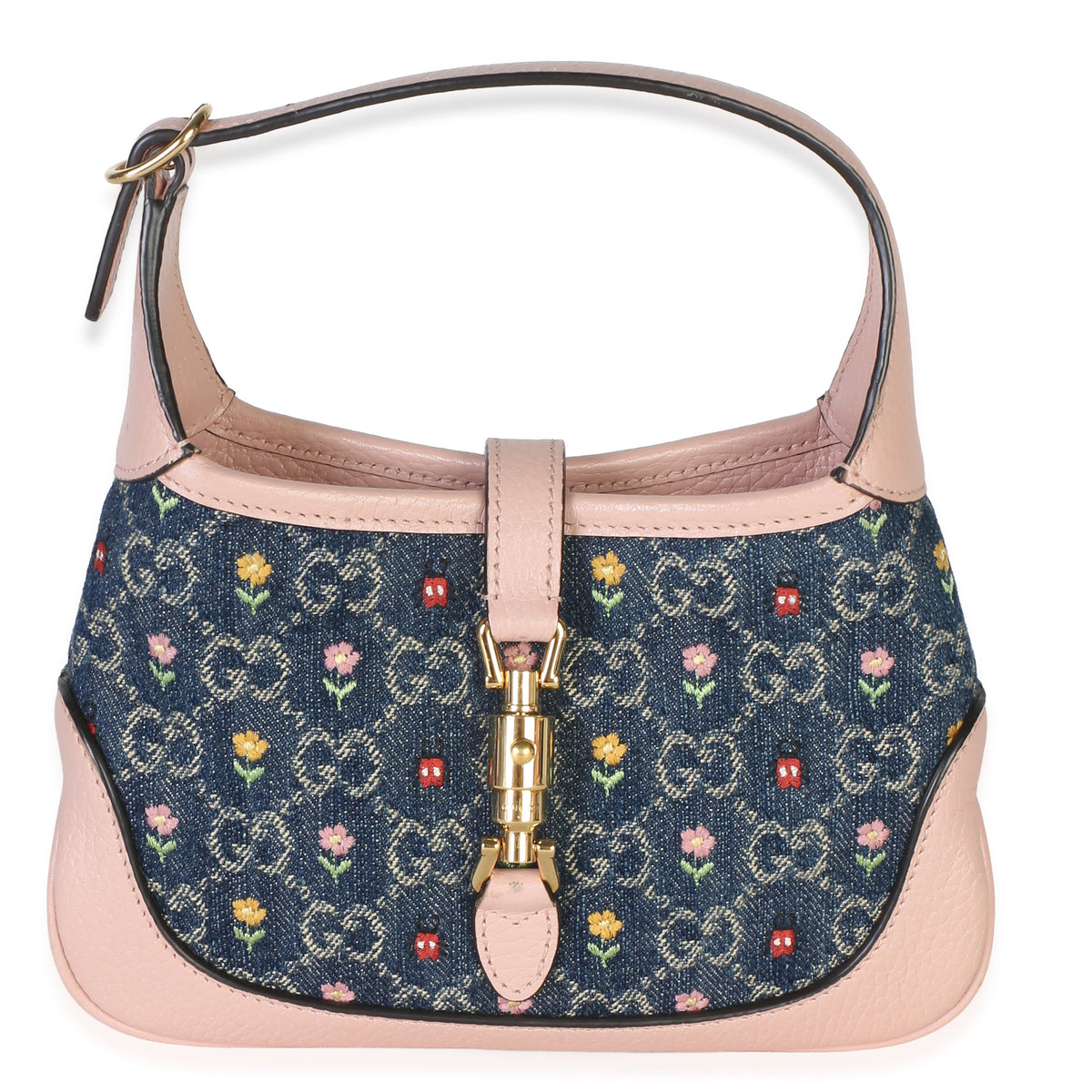 Light Pink Denim Monogram Calfskin Mini Jackie 1961 Hobo