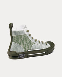 B23 Olive Dior Oblique Canvas High Top Sneakers