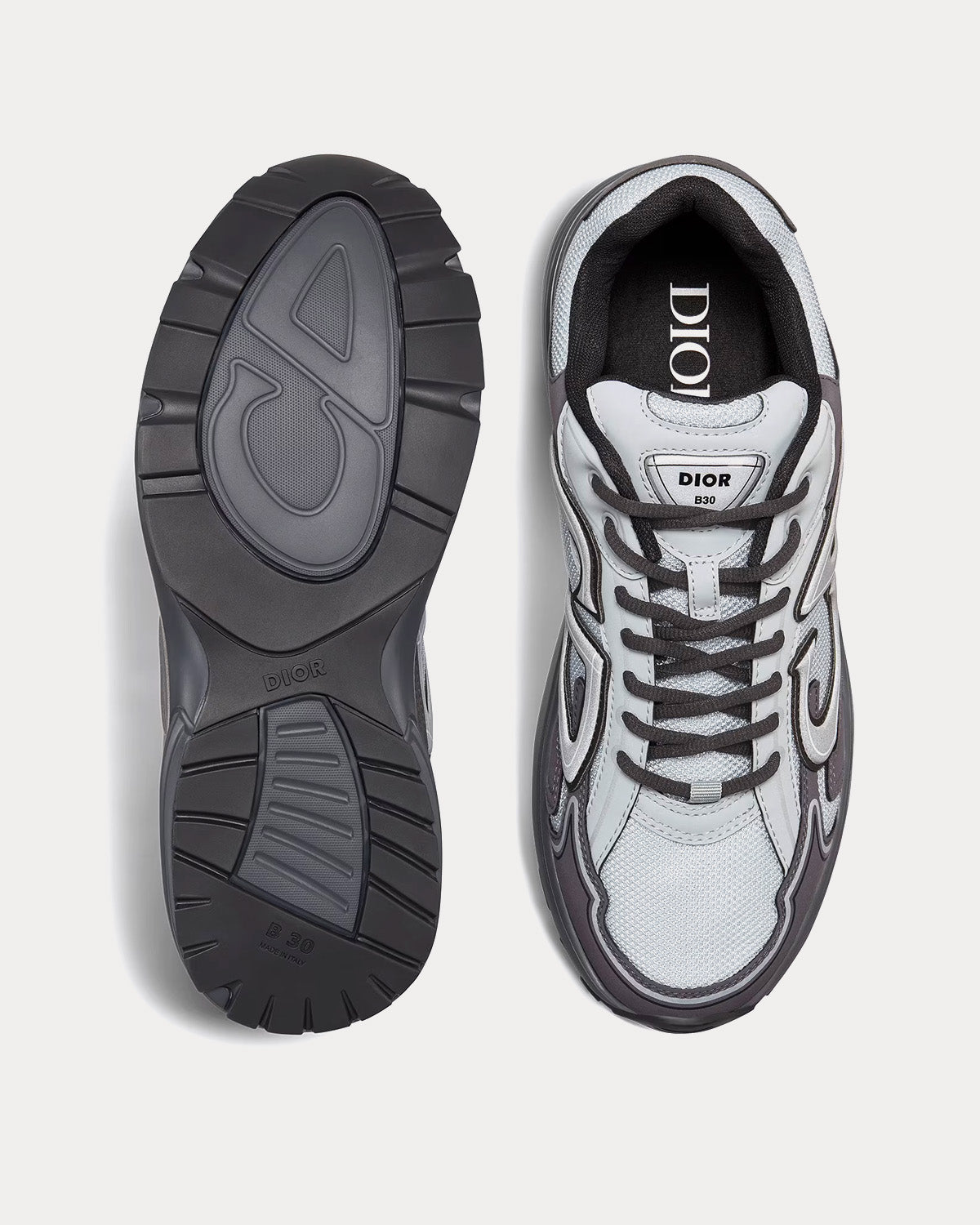 B30 Gray Mesh with Anthracite and Gray Technical Fabric Low Top Sneakers