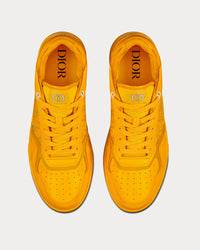 World Tour B27 Yellow Dior Oblique Galaxy Leather with Smooth Calfskin and Suede Low Top Sneakers