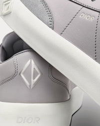 B101 Dior Gray Smooth Calfskin and Nubuck Low Top Sneakers
