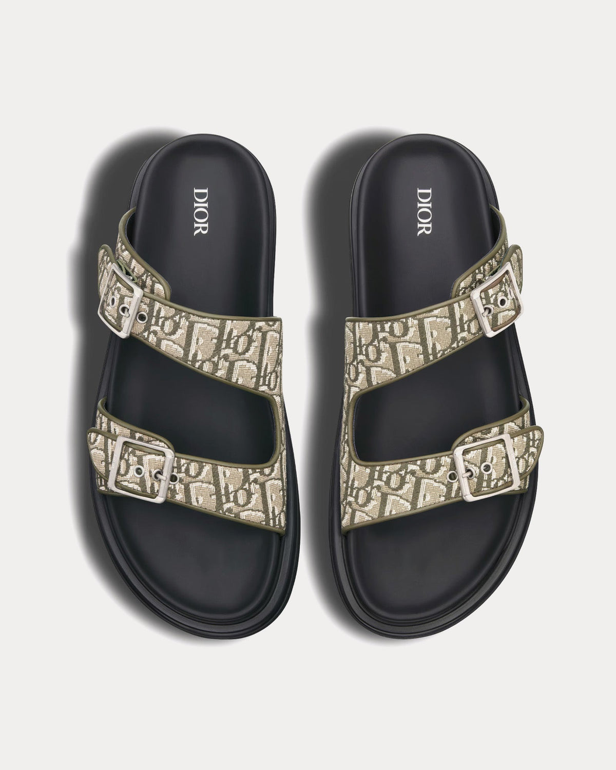 Aqua Khaki Dior Oblique Jacquard Sandals
