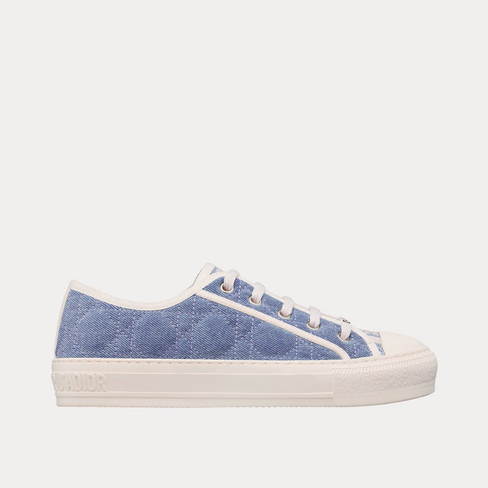 Walk'n'Dior Blue Faded Cannage Embroidered Denim Low Top Sneakers