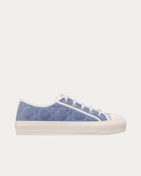 Walk'n'Dior Blue Faded Cannage Embroidered Denim Low Top Sneakers