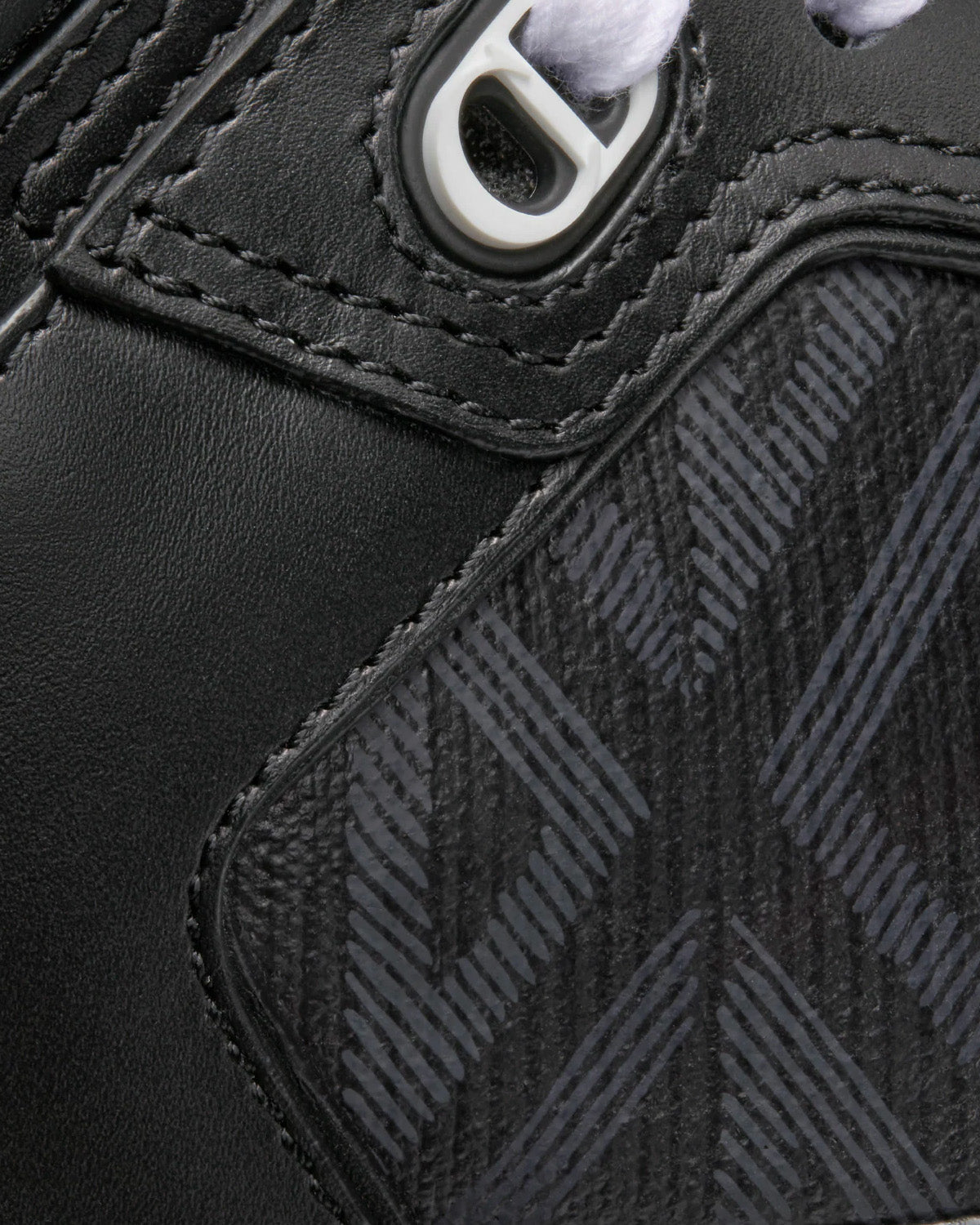 B27 Black Smooth Calfskin and CD Diamond Canvas High Top Sneakers