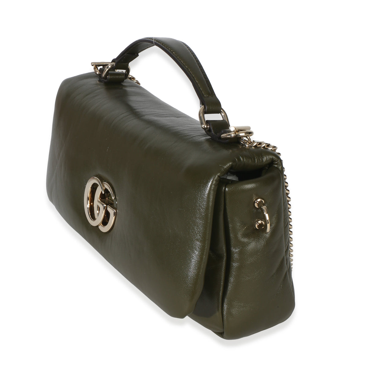 Green Lambskin Milano Small Top Handle Shoulder Bag