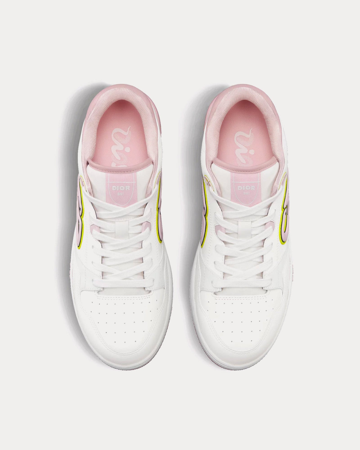B57 Smooth Calfskin & Suede White / Pink Low Top Sneakers