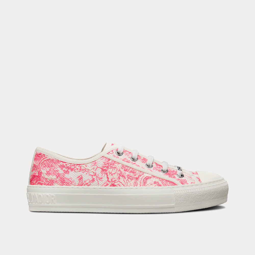 Walk'n'Dior Peony Pink Toile de Jouy Embroidered Cotton Low Top Sneakers