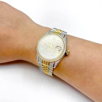 Datejust Custom Iced Rainbow Roman Diamond Dial Jubilee Band 36mm Watch View 2