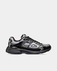 B30 Light Gray Technical Mesh and Black Brilliant-Finish Technical Fabric Low Top Sneakers