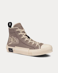 B23 Beige Canvas with AsteroDior Signature High Top Sneakers