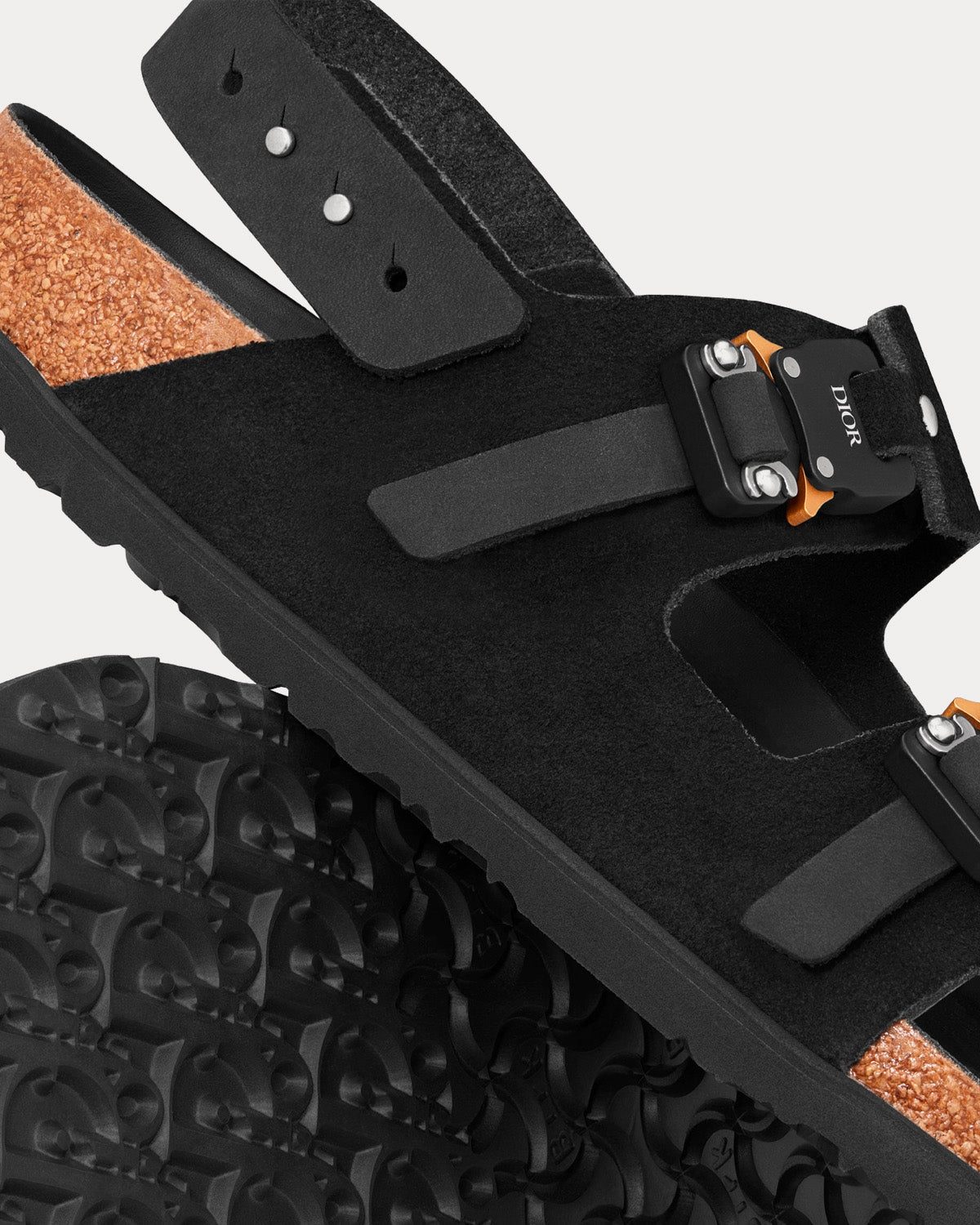 Milano Black Nubuck Calfskin Sandals