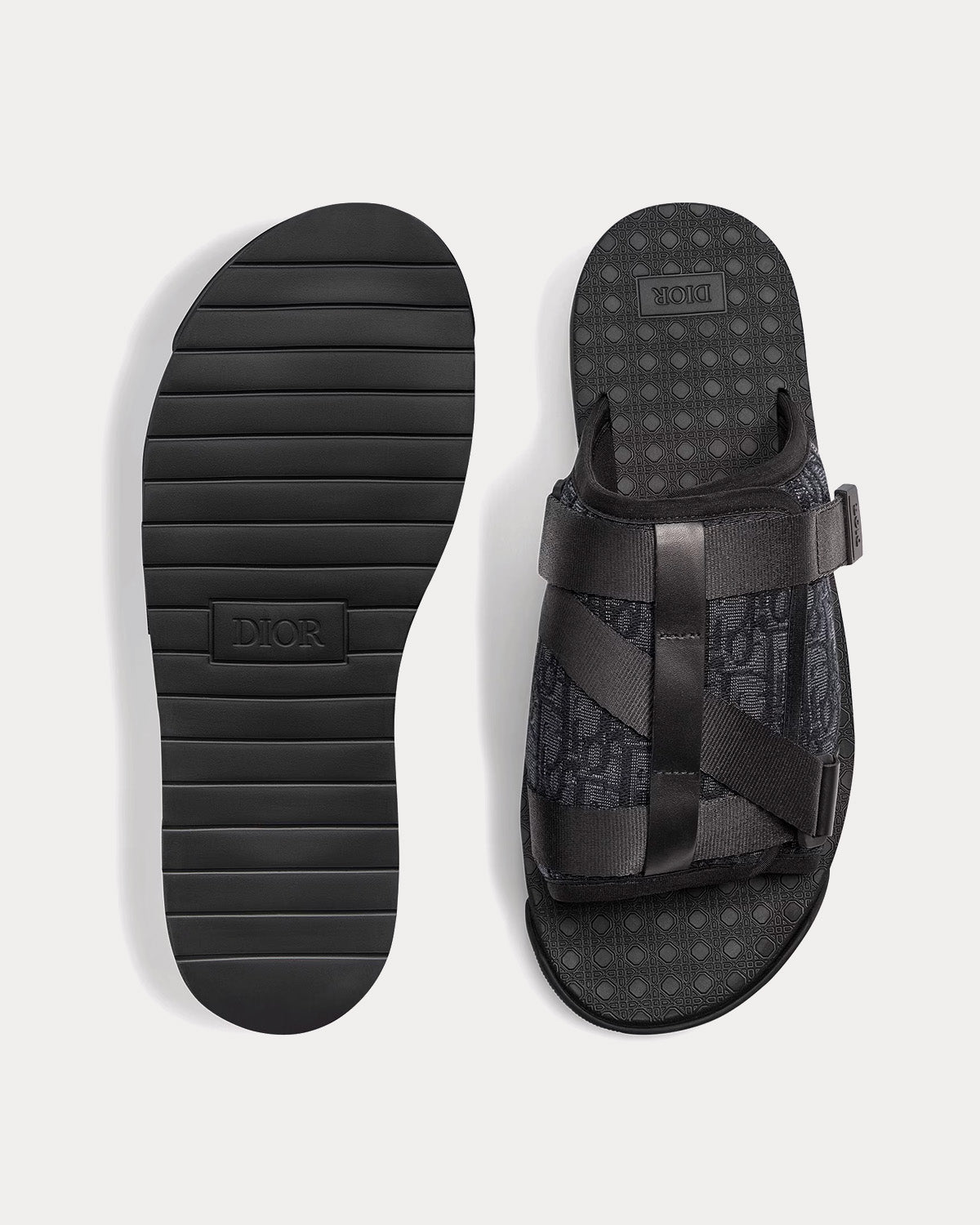 Alpha Black Dior Oblique Jacquard Sandals
