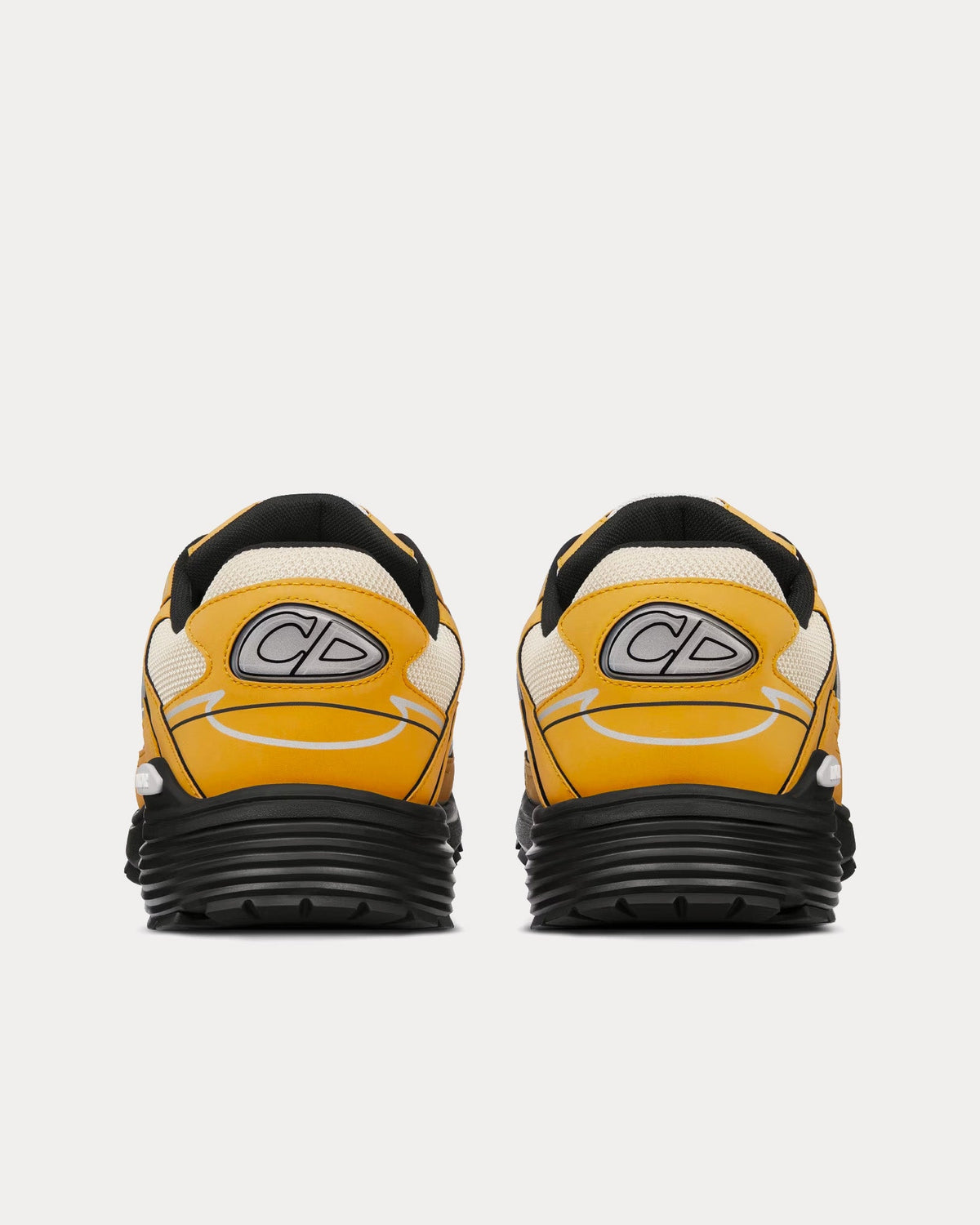 B30 Cream Mesh and Yellow Technical Fabric Low Top Sneakers