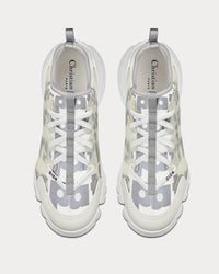 D-Connect White Dior Spatial Printed Reflective Technical Fabric Low Top Sneakers
