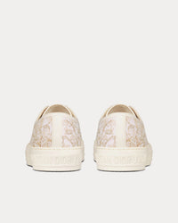 Walk'n'Dior White and Gold-Tone Cotton Embroidered with Dior Jardin d'Hiver Motif in Metallic Thread Low Top Sneakers