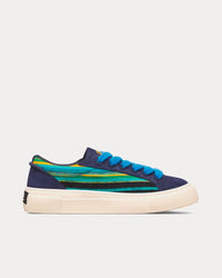 Dior Tears B33 Limited Edition Blue Multicolor Mohair and Navy Blue Suede Low Top Sneakers