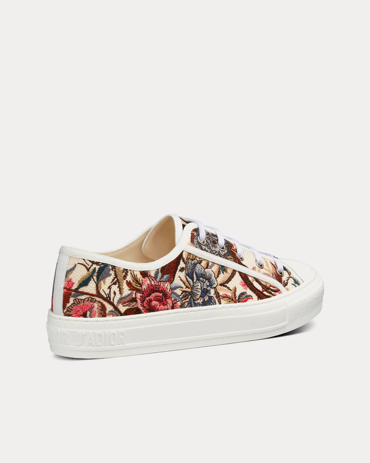 Walk'n'Dior White Multicolor Dior Jardin d'Hiver Embroidered Cotton Low Top Sneakers