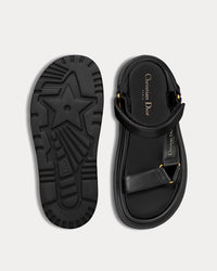 D-Wave Black Lambskin Sandals