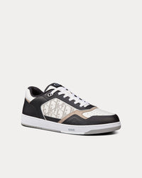 B27 Black, White and Beige Smooth Calfskin with White Dior Oblique Galaxy Leather Low Top Sneakers