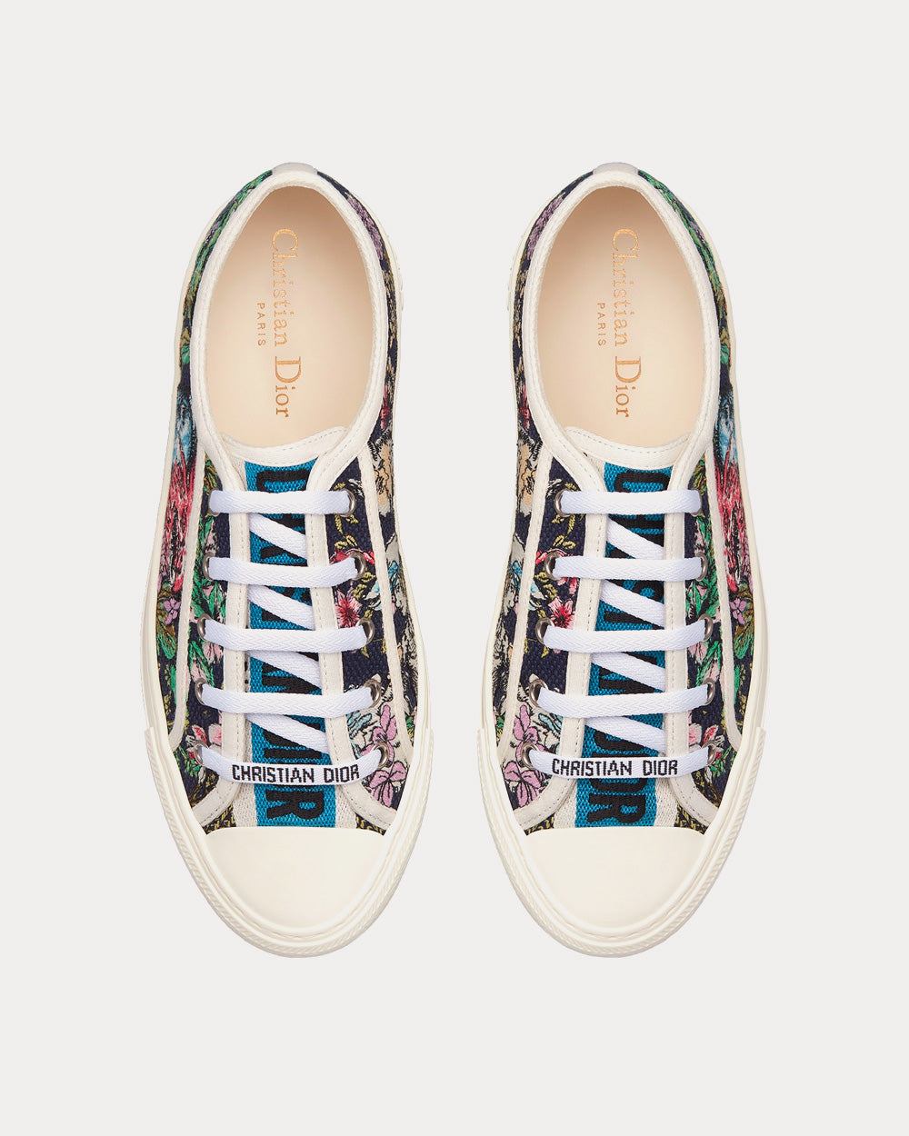 Walk'n'Dior Black Multicolor D-Constellation Embroidered Cotton Low Top Sneakers
