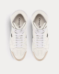 Dior Star Calfskin & Suede White High Top Sneakers View 2