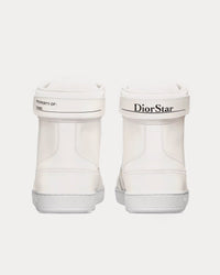 Dior Star Calfskin & Suede White High Top Sneakers View 4
