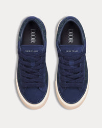 Dior Tears B33 Blue Dior Oblique Denim and Peace Sign Dior Tears and Navy Blue Suede Low Top Sneakers View 2