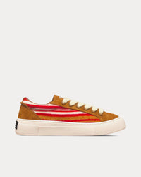 Dior Tears B33 Limited Edition Red Multicolor Mohair and Brown Suede Low Top Sneakers View 1