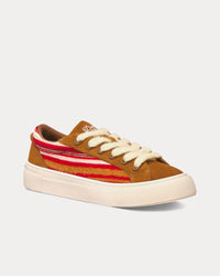 Dior Tears B33 Limited Edition Red Multicolor Mohair and Brown Suede Low Top Sneakers View 3