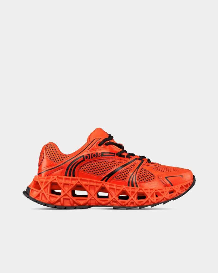 Dior x Kaws B35 NXXT Vermilion Red Technical Fabric and Vermilion Red Technical Mesh Low Top Sneakers - Crown & Consign