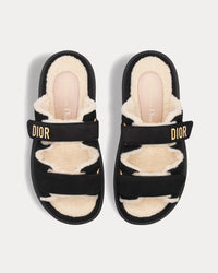 Dioract Suede Goatskin Black Slides View 2