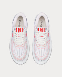 Dioramour Dior Addict White, Black and Red D-Chess Heart Calfskin and Technical Fabric Low Top Sneakers View 2