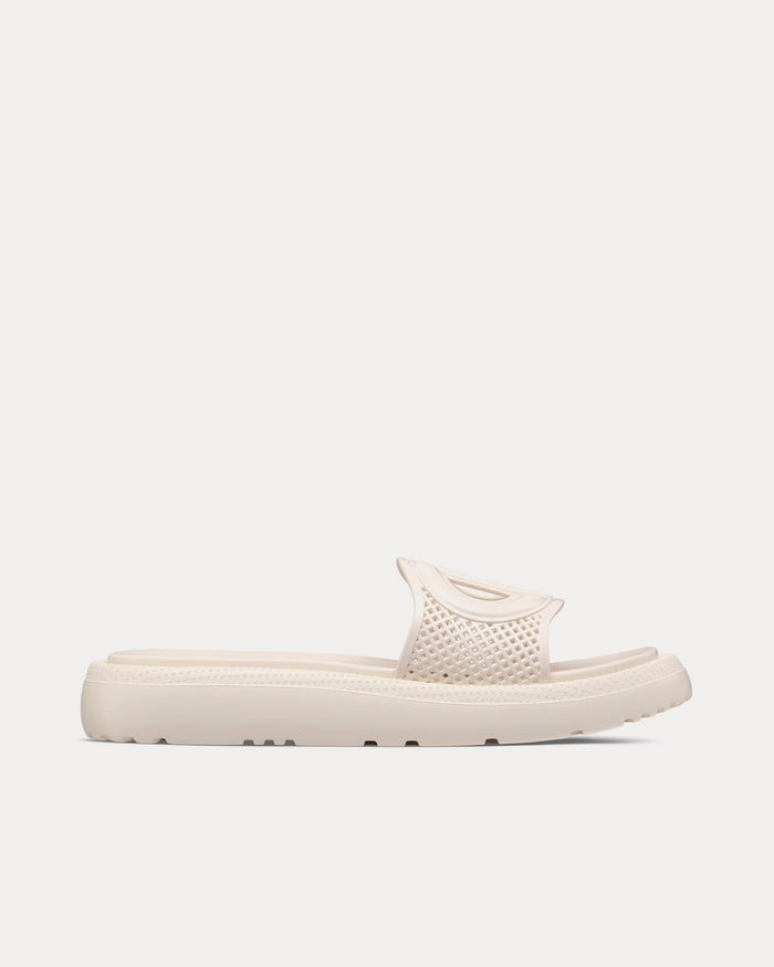 Dioriviera D-Club Candy White Rubber Slides - Crown & Consign