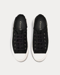 Dioriviera Walk'n'Dior Platform Black Fringed and Embroidered Cotton Canvas Low Top Sneakers View 2