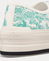 Dioriviera Walk'n'Dior Platform Cotton Embroidered with Aquamarina Toile de Jouy Sauvage Motif Low Top Sneakers View 3