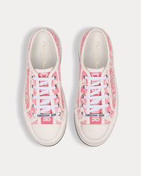 Dioriviera Walk'n'Dior Platform Cotton Embroidered with Candy Pink Toile de Jouy Sauvage Motif Low Top Sneakers View 2