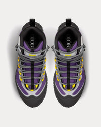 Diorizon Hiking Ankle Boot Purple Technical Mesh with Black Rubber High Top Sneakers View 2