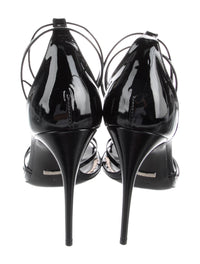 Double G Logo Patent Leather Sandals View 4