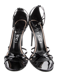 Double G Logo Patent Leather Sandals View 3