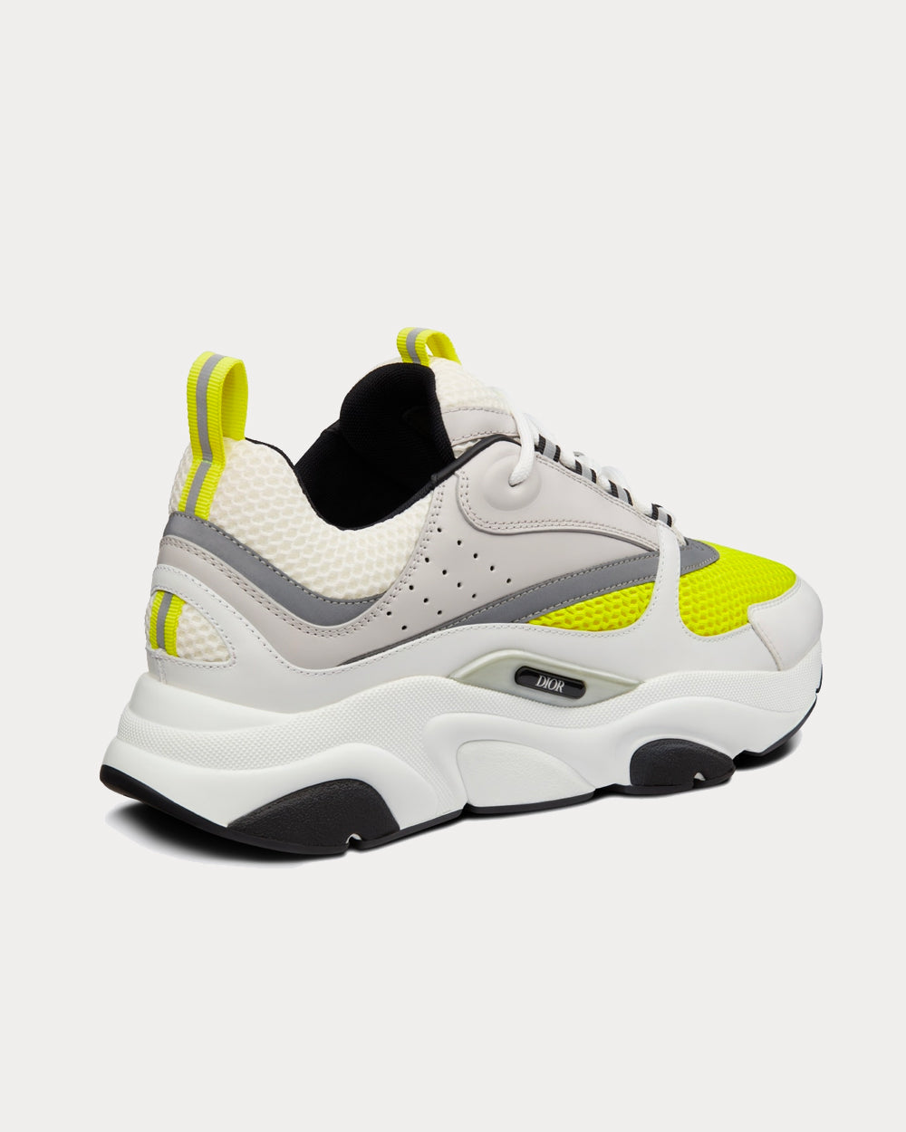 B22 White and Yellow Technical Mesh with Beige and White Smooth Calfskin Low Top Sneakers