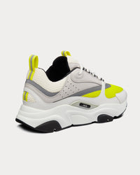 B22 White and Yellow Technical Mesh with Beige and White Smooth Calfskin Low Top Sneakers