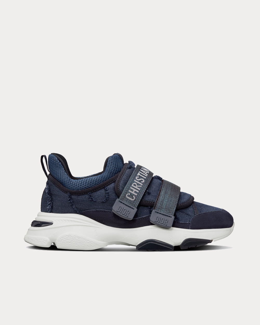 D-Wander Denim Blue Camouflage Technical Fabric Low Top Sneakers