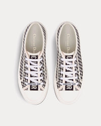 Walk'n'Dior Platform Black and White Micro-Houndstooth Embroidered Cotton Low Top Sneakers
