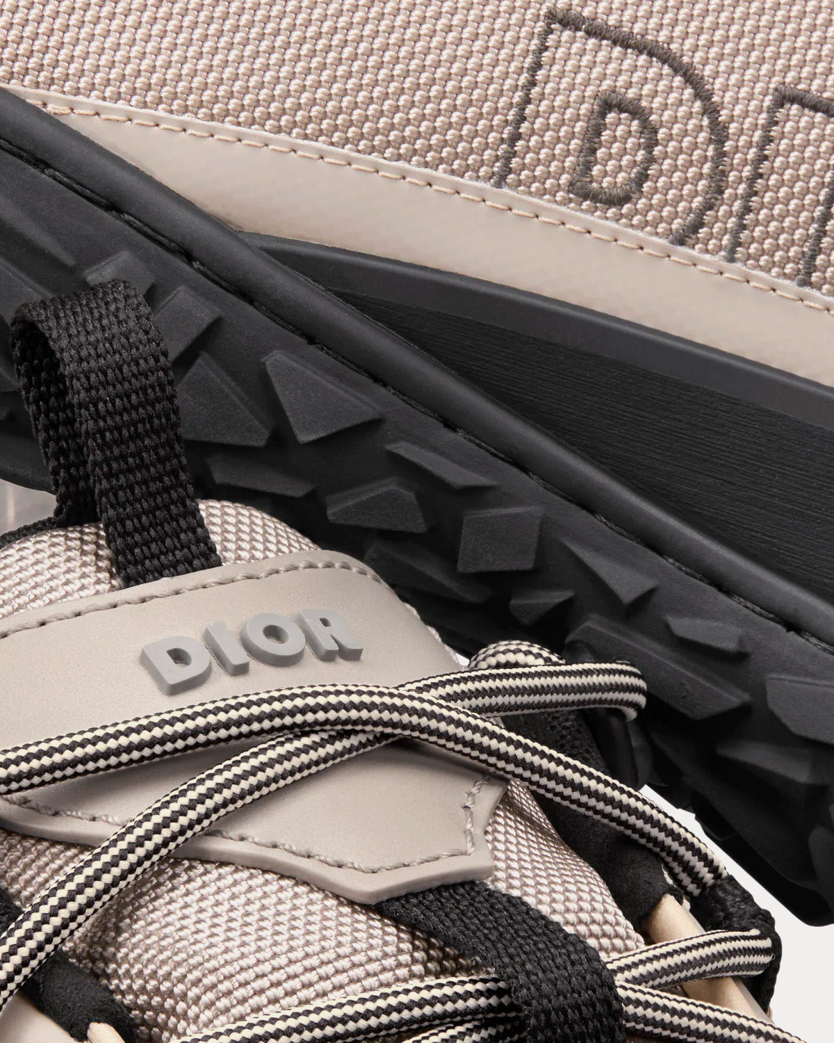 Diorizon Hiking Gray Technical Mesh and Black Rubber Low Top Sneakers