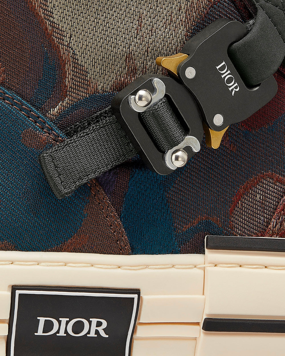 B23 Brown Camouflage Jacquard High Top Sneakers