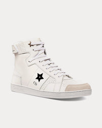 Dior Star Calfskin & Suede White High Top Sneakers