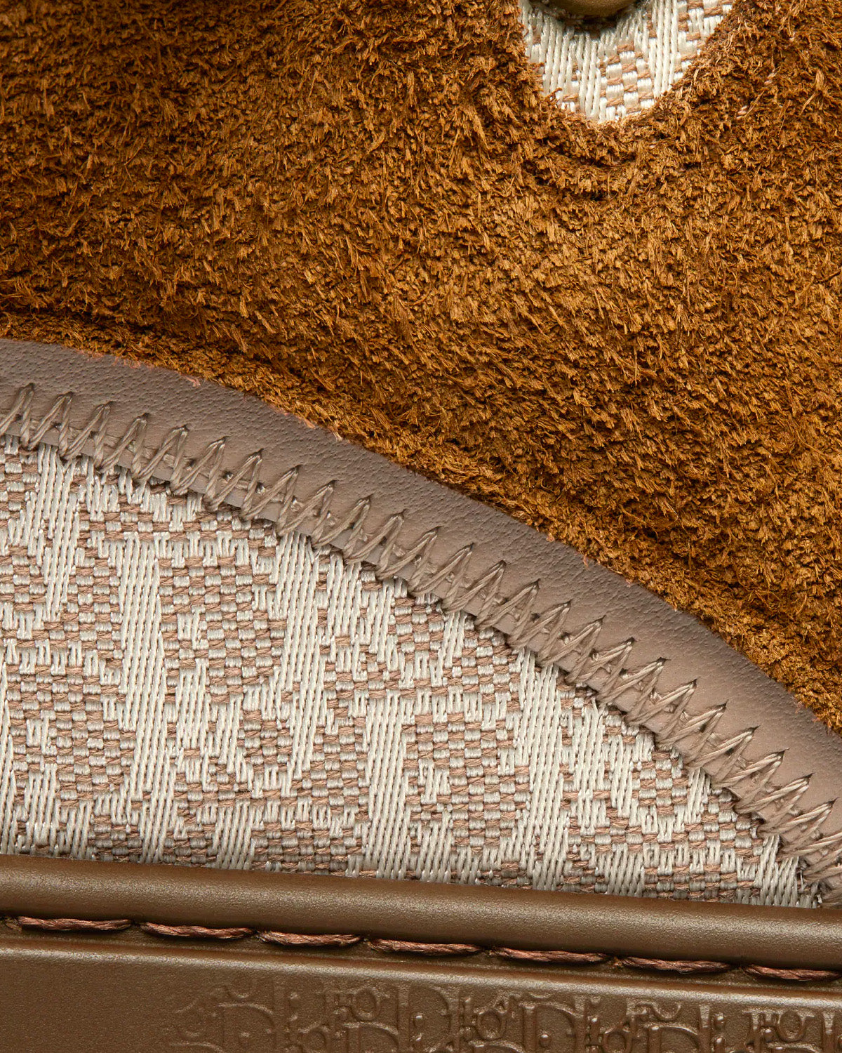 B9S Skater Limited And Numbered Edition Brown Suede with Brown and Beige Dior Oblique Jacquard Low Top Sneakers