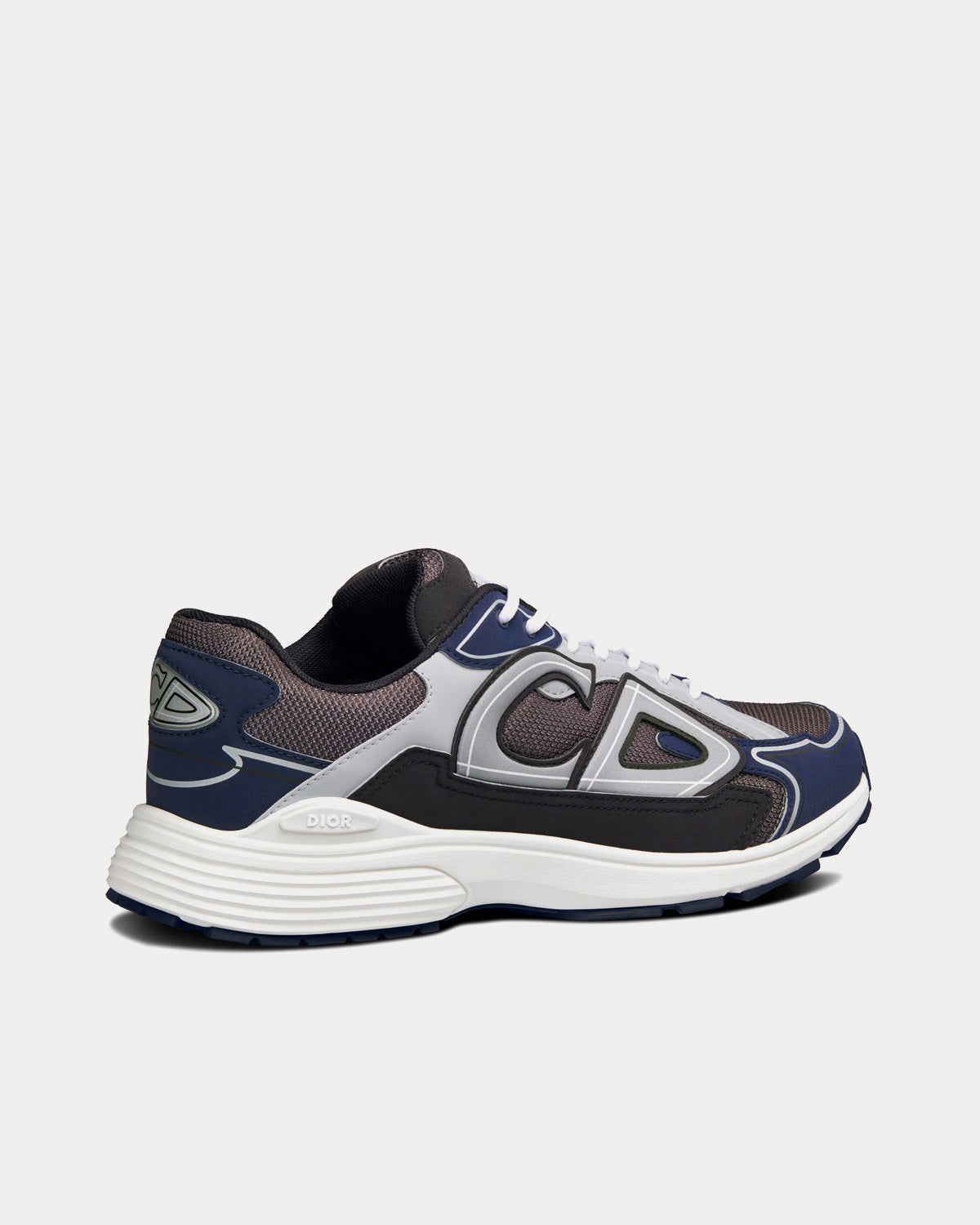 B30 Anthracite Gray Mesh and Black, Blue and Dior Gray Technical Fabric Low Top Sneakers